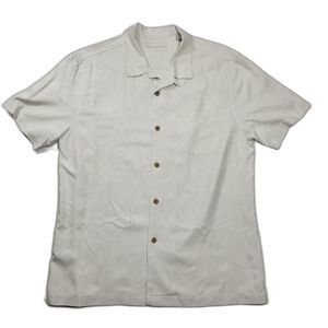 NWOT Tommy Bahama Men's Button Down Silk Shirt Cream L